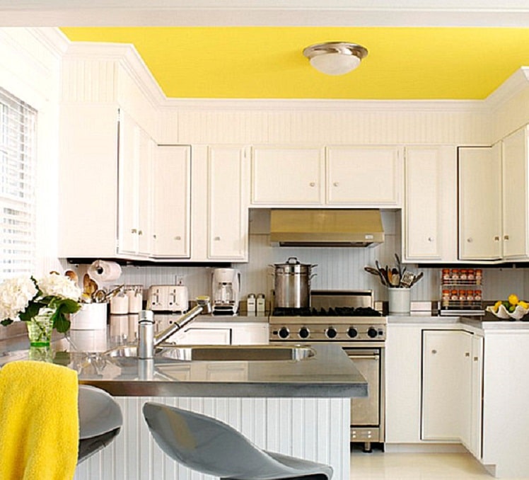 آشپزخانه زرد و سفید